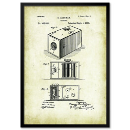Plakat w ramie G. Eastman - patenty na rycinach vintage