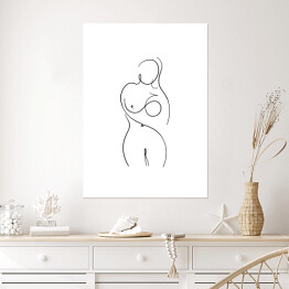 Plakat samoprzylepny Kobiecy akt w minimalistycznym stylu