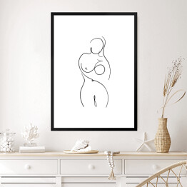 Obraz w ramie Kobiecy akt w minimalistycznym stylu