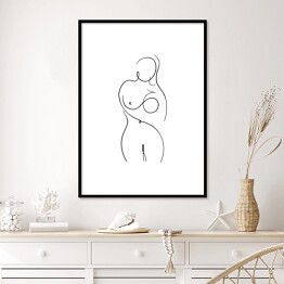Plakat w ramie Kobiecy akt w minimalistycznym stylu