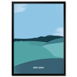 Plakat w ramie Ilustracja - Góry Sowie, górski krajobraz