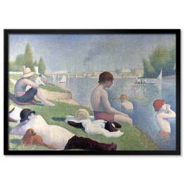 Plakat w ramie Georges Seurat "Kąpiący się w Asnieres" - reprodukcja
