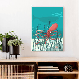 Obraz klasyczny Pod wodą - ośmiornica