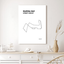 Obraz na płótnie Marina Bay Street Circuit - Tory wyścigowe Formuły 1 - białe tło