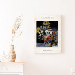 Obraz na płótnie Auguste Renoir "Różne kwiaty w glinianym garnku" - reprodukcja z napisem. Plakat z passe partout