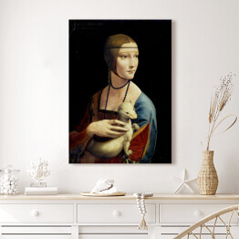 Obraz na płótnie Leonardo da Vinci "Dama z łasiczką" - reprodukcja