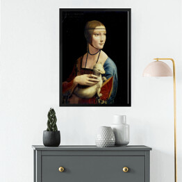 Obraz w ramie Leonardo da Vinci "Dama z łasiczką" - reprodukcja