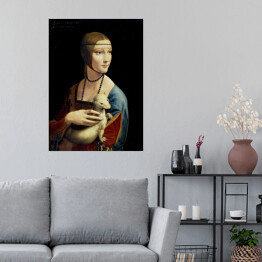 Plakat samoprzylepny Leonardo da Vinci "Dama z łasiczką" - reprodukcja