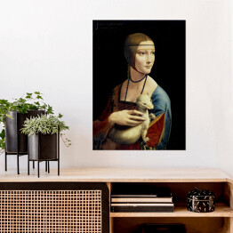 Plakat samoprzylepny Leonardo da Vinci "Dama z łasiczką" - reprodukcja