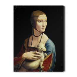 Obraz na płótnie Leonardo da Vinci "Dama z łasiczką" - reprodukcja