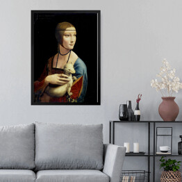 Obraz w ramie Leonardo da Vinci "Dama z łasiczką" - reprodukcja