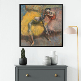 Obraz w ramie Edgar Degas "Dwoch tancerzy - w żółtym i różowym" - reprodukcja