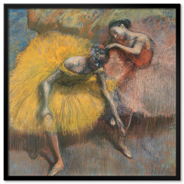 Plakat w ramie Edgar Degas "Dwoch tancerzy - w żółtym i różowym" - reprodukcja