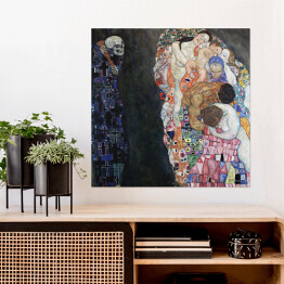 Plakat samoprzylepny Gustav Klimt Śmierć i życie. Reprodukcja obrazu