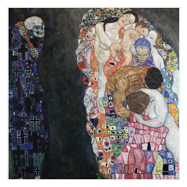 Plakat samoprzylepny Gustav Klimt Śmierć i życie. Reprodukcja obrazu