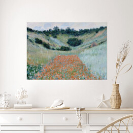 Plakat Claude Monet "Pole maków w Hollow w pobliżu Giverny" - reprodukcja