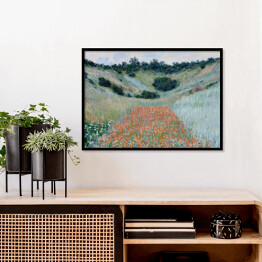 Plakat w ramie Claude Monet "Pole maków w Hollow w pobliżu Giverny" - reprodukcja