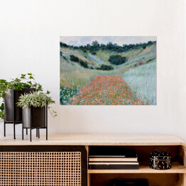 Plakat samoprzylepny Claude Monet "Pole maków w Hollow w pobliżu Giverny" - reprodukcja