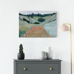Obraz na płótnie Claude Monet "Pole maków w Hollow w pobliżu Giverny" - reprodukcja