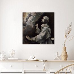 Plakat samoprzylepny El Greco "Św. Franciszek otrzymujący stygmaty" - reprodukcja