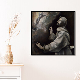 Plakat w ramie El Greco "Św. Franciszek otrzymujący stygmaty" - reprodukcja