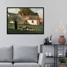 Plakat w ramie Winslow Homer. Scena na farmie. Reprodukcja
