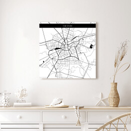 Obraz na płótnie Mapa miast świata - Timisoara - biała