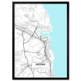 Plakat w ramie Mapa Gdyni 