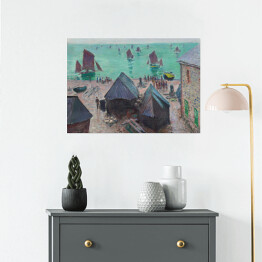 Plakat samoprzylepny Claude Monet "The Departure of Boats, Etretat" - reprodukcja