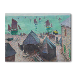 Obraz na płótnie Claude Monet "The Departure of Boats, Etretat" - reprodukcja