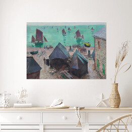 Plakat samoprzylepny Claude Monet "The Departure of Boats, Etretat" - reprodukcja