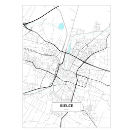 Plakat samoprzylepny Mapa Kielc 