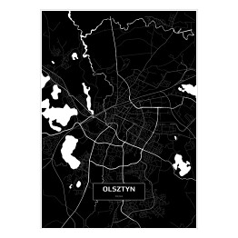 Plakat Mapa Olsztyna czarno-biała