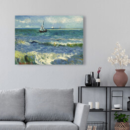 Obraz na płótnie Claude Monet "Połów ryb przy plaży w St. Maries" - reprodukcja