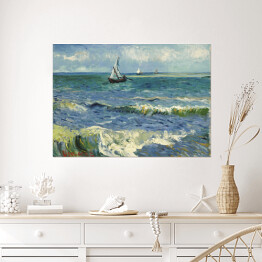 Plakat samoprzylepny Claude Monet "Połów ryb przy plaży w St. Maries" - reprodukcja