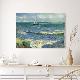 Obraz na płótnie Claude Monet "Połów ryb przy plaży w St. Maries" - reprodukcja
