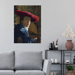 Plakat Jan Vermeer Dziewczyna w czerwonym kapeluszu Reprodukcja