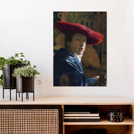 Plakat Jan Vermeer Dziewczyna w czerwonym kapeluszu Reprodukcja