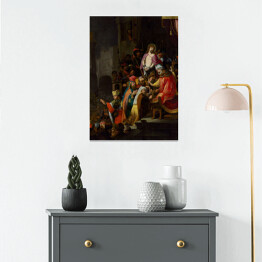 Plakat samoprzylepny Rembrandt Chrystus przed Piłatem. Reprodukcja
