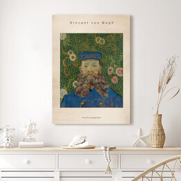 Obraz na płótnie Vincent van Gogh "Portret listonosza Józefa Roulina" - reprodukcja z napisem. Plakat z passe partout