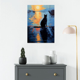 Plakat Kot à la Claude Monet