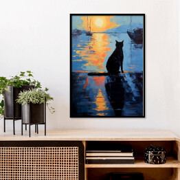 Plakat w ramie Kot à la Claude Monet