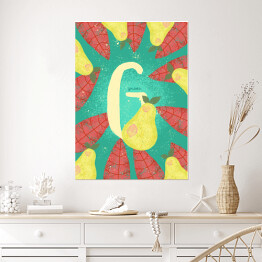 Plakat samoprzylepny Roślinny alfabet - G jak gruszka