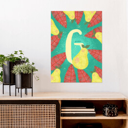Plakat samoprzylepny Roślinny alfabet - G jak gruszka