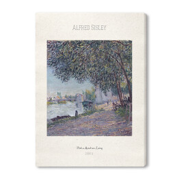 Obraz na płótnie Alfred Sisley "Port w Moret-sur-Loing" - reprodukcja z napisem. Plakat z passe partout