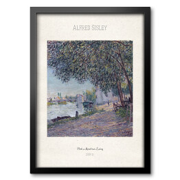 Obraz w ramie Alfred Sisley "Port w Moret-sur-Loing" - reprodukcja z napisem. Plakat z passe partout