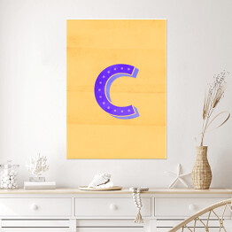 Plakat samoprzylepny Kolorowe litery z efektem 3D - "C"