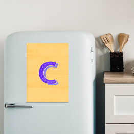 Magnes dekoracyjny Kolorowe litery z efektem 3D - "C"