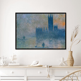 Plakat w ramie Claude Monet "Pałac Westminsterski" - reprodukcja 