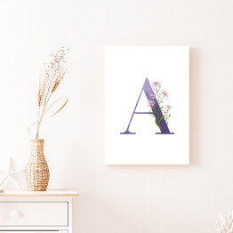 Obraz na płótnie Roślinny alfabet - litera A jak aster